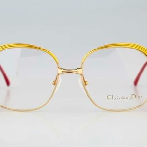 Gold and red Christian Dior authentic eyeglasses